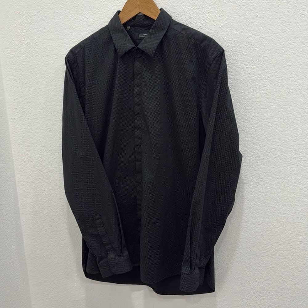 7 Diamonds Premium Black and White Patterned Shirt XL
